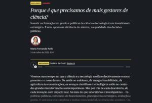 We Need Science Managers: TERRA Researcher Advocates for the Strategic Recognition of This Profession We Need Science Managers: TERRA Researcher Advocates for the Strategic Recognition of This Profession