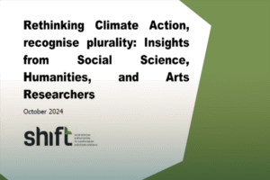 Rethinking climate action, recognise plurality: Insights from Social Science, Humanities and Art Researchers (ENG) - October 2024 Rethinking climate action, recognise plurality: Insights from Social Science, Humanities and Art Researchers (ENG) – October 2024