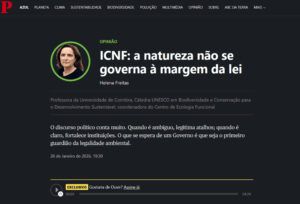 Helena Freitas (CFE/TERRA) advocates institutional integrity and legality in nature governance Helena Freitas (CFE/TERRA) advocates institutional integrity and legality in nature governance