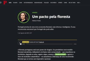 Helena Freitas proposes “A pact for the forest” as a national imperative Helena Freitas proposes “A pact for the forest” as a national imperative