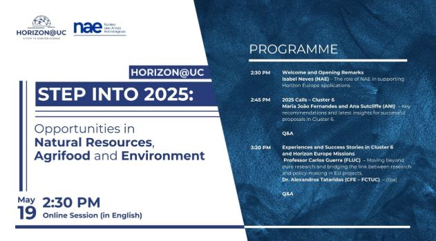 Horizon@UC: Step into 2025 - Opportunities in Natural Resources, Agrifood and Environment Captura de ecra 2025 05 14 142006